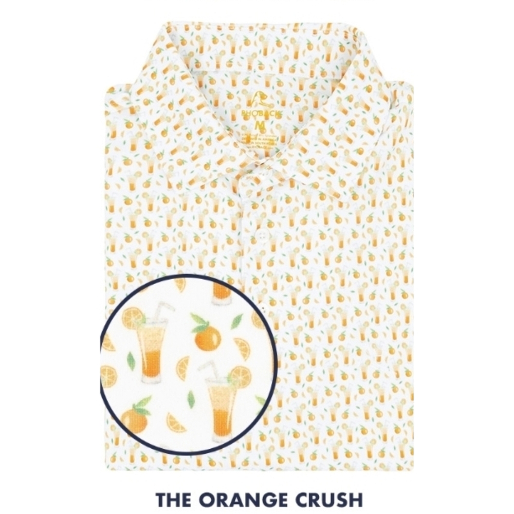 RHOBACK Performance Polo Orange Crush Print Polo XXL